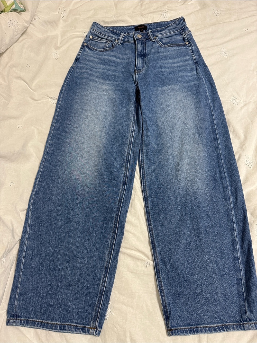 Quince Medium Blue Wide-Leg Women's Jeans Size 27
